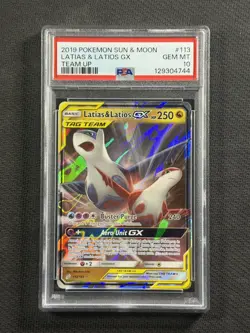 Pokemon Cards PSA 10 GEM MT Latias & Latios Gx Team Up S&M 2019 113/181 - Image 1
