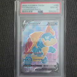 The Pokemon Company 2020 Champion's Path Drednaw V Full Art Holo PSA 10 - Image 1