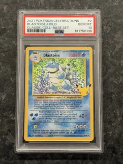 2021 POKEMON CELEBRATIONS CLASSIC COLLECTION #2 BLASTOISE HOLO PSA 10 2/102 - Image 1