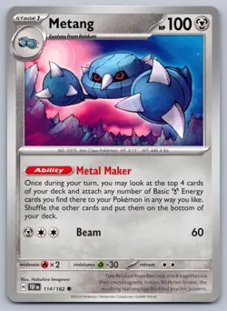 Metang 114/162 Temporal Forces Pokemon NM - Image 1