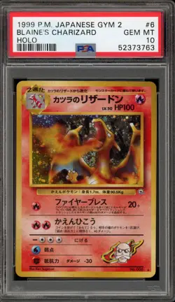 Pokemon Blaine's Charizard Gym 2 Japanese Holo Rare #006 PSA 10 Gem Mint - Image 1