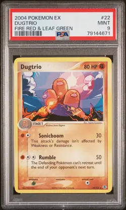 2004 Pokemon EX FireRed LeafGreen Dugtrio 22/112 Rare Vintage Nintendo TCG PSA 9 - Image 1