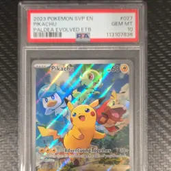 Pokemon Pikachu 027 Scarlet & Violet Promo Holo PSA 10 2023 Card - Image 1