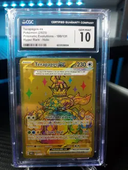 2025 Pokemon Terapagos ex 180/131 Sv: Prismatic Evolutions Gold CGC GEM Mint 10 - Image 1