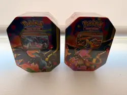 Mega Charizard X and Y Tins Sealed 2026 Set of 2 Pokemon TCG Phantasmal Flames - Image 1
