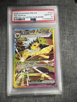 2025 Pokemon PRE EN SIR #153 Jolteon Ex PSA 10 GEM MINT - Image 1