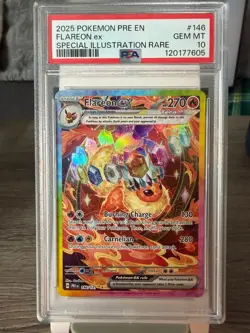 2025 Pokemon PRE EN Flareon ex Special Illustration Rare #146 PSA 10 GEM MT - Image 1