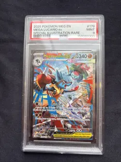 PSA 9 2025 Pokemon TCG Mega Lucario ex Special Illustration Rare 179/132 EN - Image 1