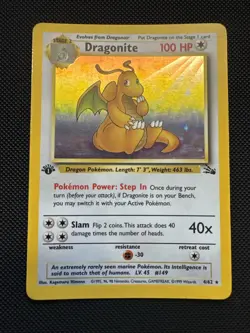 Pokemon Dragonite 4/62 Holo Fossil 1st Edition - Image 1