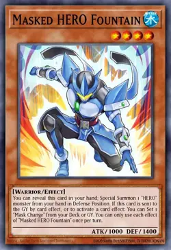 BLGG-EN029 Masked HERO Fountain Secret Rare 1st Ed YuGiOh - Image 1