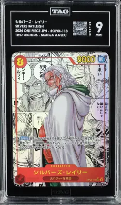 2024 One Piece Japanese Silvers Rayleigh Manga Alternate Art #OP08-118 TAG 9 #3 - Image 1