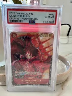 PSA 10 Monkey D Luffy SR ST01-012 OP05 1st Anniversary One Piece - Image 1