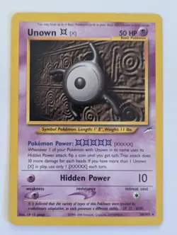 Minor Flaws Unown X 30/105 50 HP '02 Neo Destiny Non Holo Rare Pokemon Game Card - Image 1