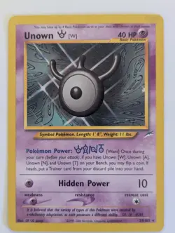 Minor Flaws Unown W 29/105 Neo Destiny WOTC Non-Holo Rare 2002 Pokemon Game Card - Image 1