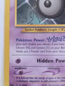 Minor Flaws Unown W 29/105 Neo Destiny WOTC Non-Holo Rare 2002 Pokemon Game Card - Image 5