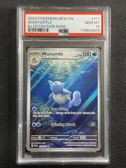 Pokemon Card PSA 10 GEM MT Wartortle Illustration Rare 151 S&V 171/165 - Image 1