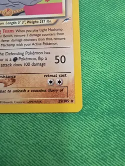 2002 POKEMON TCG NEO DESTINY 25/105 LIGHT MACHAMP UNLIMITED RARE NON-HOLO... - Image 4