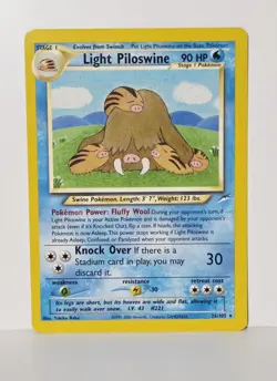 Light Piloswine 26/105 Neo Destiny - Rare - Vintage WoTC Pokemon 2000 LP - Image 1