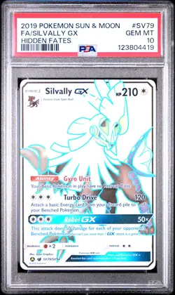 2019 POKEMON SUN & MOON HIDDEN FATES #SV79 FULL ART/SILVALLY GX PSA 10 - Image 1