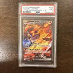 2025 POKEMON DRI EN-DESTINED RIVALS #229 TEAM ROCKET'S MOLTRES EX PSA 9 - Image 1