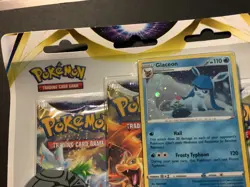 2022 Pokemon Sword & Shield Brilliant Stars 3-Pack Blister Glaceon Promo SEALED - Image 2