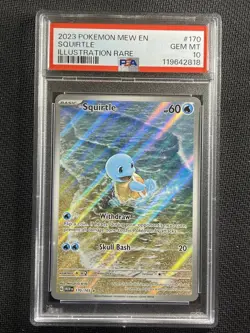 Pokemon Card PSA 10 GEM MT Squirtle Illustration Rare 151 S&V Ultra Rare 170/165 - Image 1