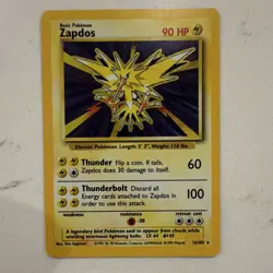 WOTC Pokemon TCG Zapdos 16/102 Base Set Holo Rare Unlimited 1999 Eng 90 HP - Image 1