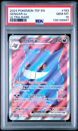 Gengar EX 193/162 Full Art Temporal Forces Pokemon English PSA 10 GEM - Image 1