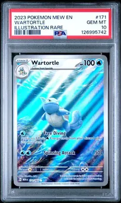 Wartortle 171/165 Pokemon 151 English Illustration Rare GEM MINT PSA 10 - Image 1