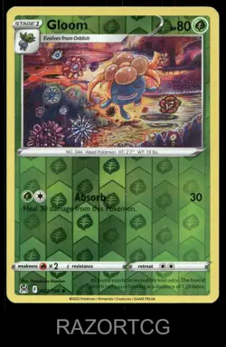 GLOOM 002/196 UC LOST ORIGIN POKEMON REVERSE HOLO NM/M - Image 1