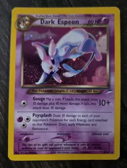 Vintage Dark Neo Destiny Espeon 4/105 Rare Holo Pokemon Card - Image 1