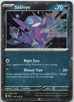 Sableye (Cosmos Holo) 136/193 Holo Miscellaneous Cards & Products Pokemon NM - Image 1