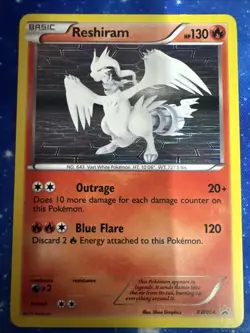 Reshiram BW004 Black & White Black Star Promo Holo Pokemon Card LP - Image 1