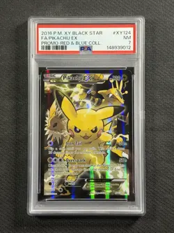 Pokemon Cards PSA 7 NM Pikachu Ex Red & Blue Collection XY Promo XY124 - Image 1