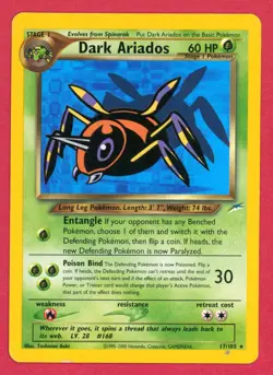 Pokemon TCG Dark Ariados Neo Destiny Unlimited Card 17/105 Regular Rare - LP - Image 1