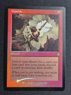 Gamble (Retro Frame) R Dominaria Remastered 321 NM (FOIL) - Image 1