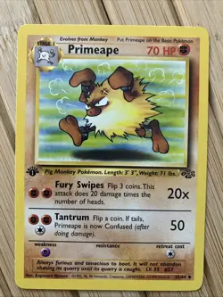 Primeape 1st Edition Jungle English Pokemon Card TCG 43/64 MP - Image 1