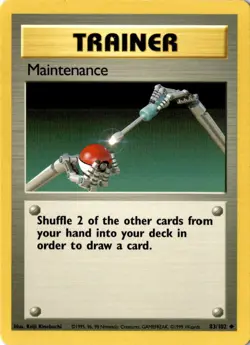Maintenance 83/102 Uncommon Base Set Unlimited Pokemon Lightly Played - Image 1