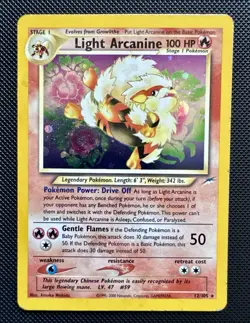 Light Arcanine 12/105 Pokemon TCG Neo Destiny Holo Wizards Of The Coast HP - Image 1