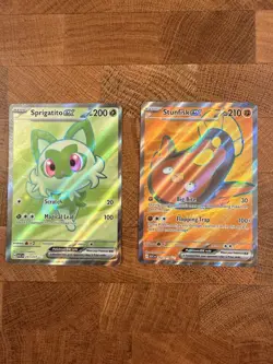 Sprigatito ex 251/217 - Stunfisk ex 252/217 - Ultra Rare Ascended Heroes Pokemon - Image 1