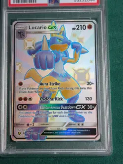 Pokemon TCG Lucario GX SV64/SV94 Shiny Holo Rare Full Art Hidden Fates PSA 10 - Image 2