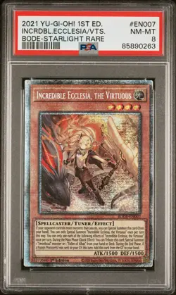 YUGIOH 1ST BODE-EN007 INCREDIBLE ECCLESIA VIRTUOUS STARLIGHT PSA 8 NM #85890263 - Image 1