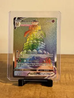 Pokemon Alcremie VMAX TCG Shining Fates Card 073/072 Rainbow Hyper Secret Rare - Image 1