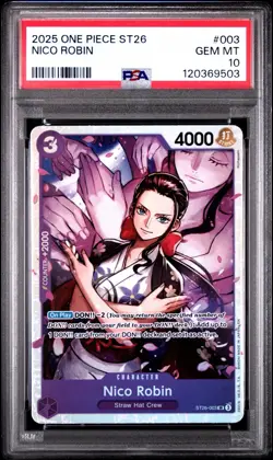 2025 One Piece ST26 Nico Robin ST26-003 PURPLE/BLACK PSA 10 - Image 1