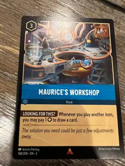 Disney Lorcana Maurice's Workshop Rare Non Foil 168/204 Rise of The Floodborn - Image 1