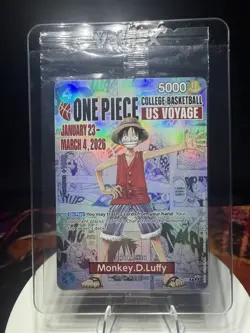One Piece Monkey D. Luffy US Voyage College Basketball Promo Card (Sealed- New) - Image 1
