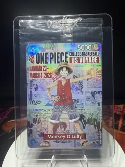 One Piece Monkey D. Luffy US Voyage College Basketball Promo Card (Sealed- New) - Image 3