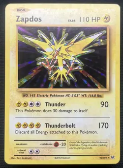 Zapdos - XY Evolutions Set - 42/108 - Holo Foil - Pokemon Card - EXC / Near Mint - Image 1