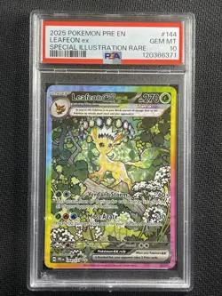 Pokemon Card PSA 10 GEM MT Leafeon Ex Prismatic Evolutions SIR 2025 144/131 - Image 1