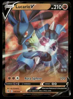 Lucario V 146/264 Holo V Rare Fusion Strike Pokemon Holo Near Mint - Image 1